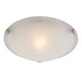 Westinghouse Fixture Ceiling Flush-Mount 60W Trad 12In Brush Nickel White Alabaster Glass 6629700